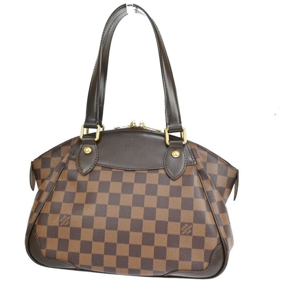 LOUIS VUITTON Verona PM Shoulder Bag Damie Ebene Leather Brown